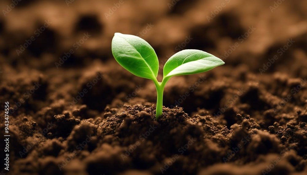 Young Green Plant Growing In the Soil. Concepts of Sustainable Agriculture, Save Nature and Plant Growth. Young Green Plant Growing In the Soil. Concepts of Sustainable Agriculture, Save Nature and Plant Growth.