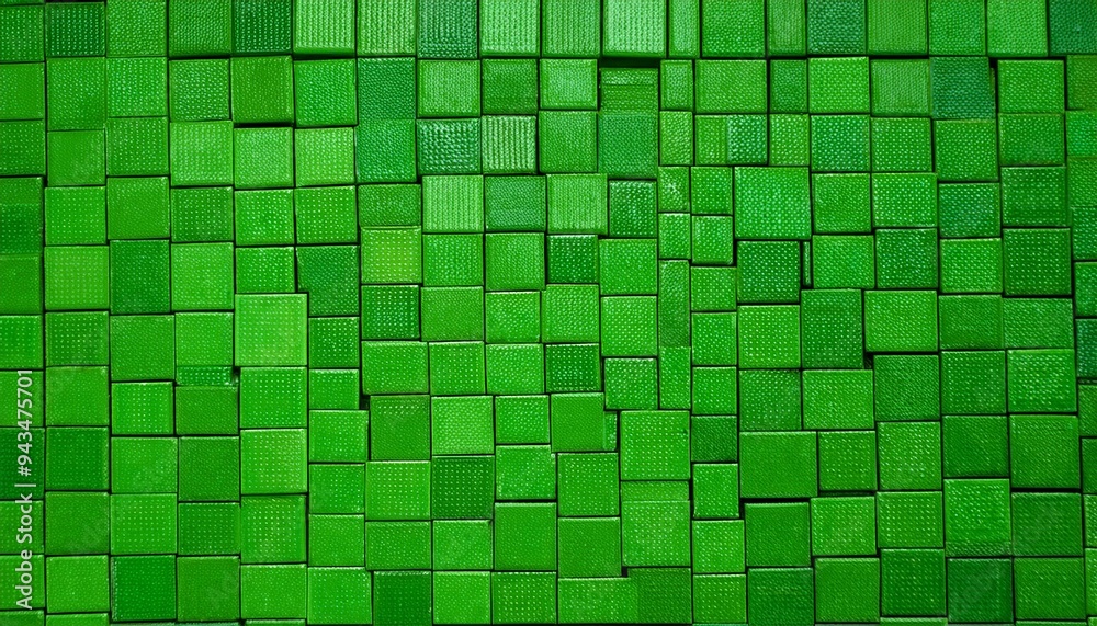Fototapeta premium green mosaic wall background texture