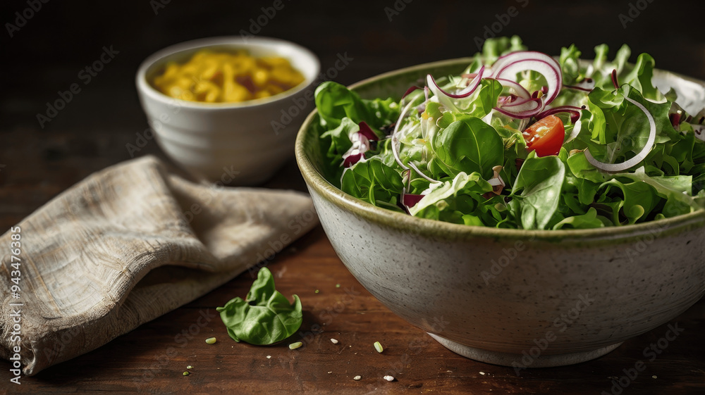 bowl of fresh spinach and salad bowl of fresh spinach and salad