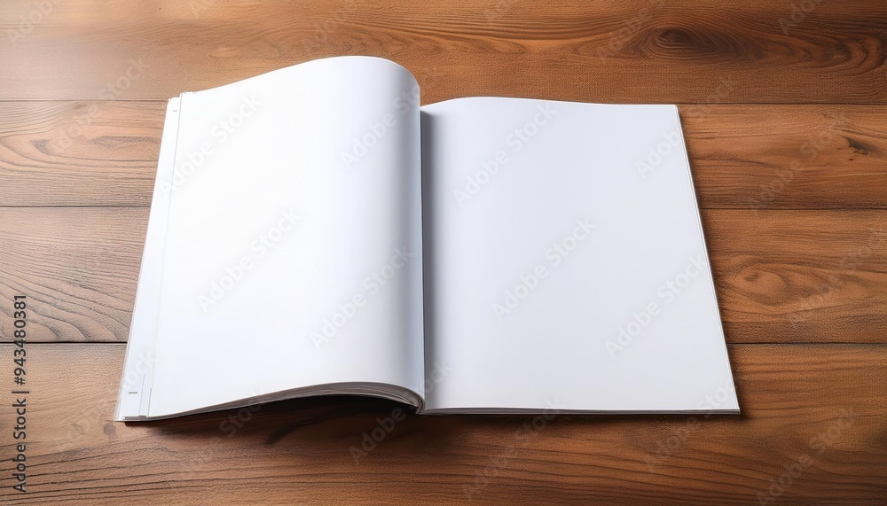 mock up magazine or catalog on wooden table blank page or notepad on wood background blank page or notepad for mockups or simulations mock up magazine or catalog on wooden table blank page or notepad on wood background blank page or notepad for mockups or simulations