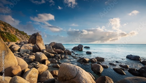 rocks stone sky and seaside