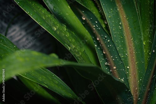 Small green bush with rain drops