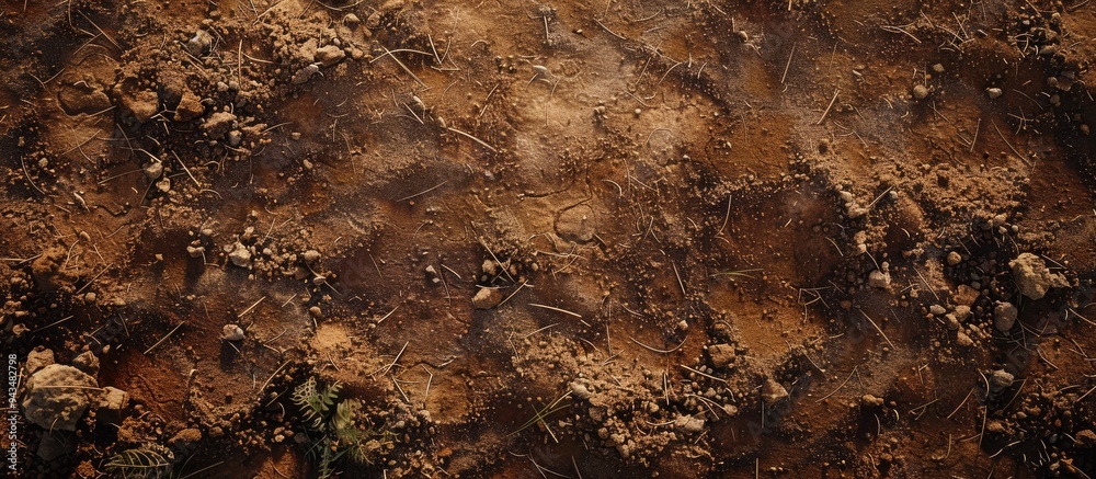 Aerial view of rich soil texture serves as a nature inspired background ideal for a copy space image Aerial view of rich soil texture serves as a nature inspired background ideal for a copy space image