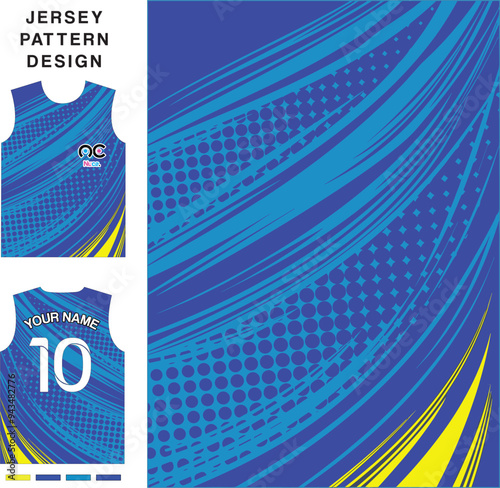 Abstract curve concept vector jersey pattern template for printing or sublimation sports uniforms football volleyball basketball e-sports cycling and fishing Free Vector.