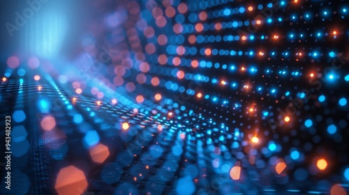 Wallpaper Mural Abstract Blue and Orange Bokeh Lights Torontodigital.ca