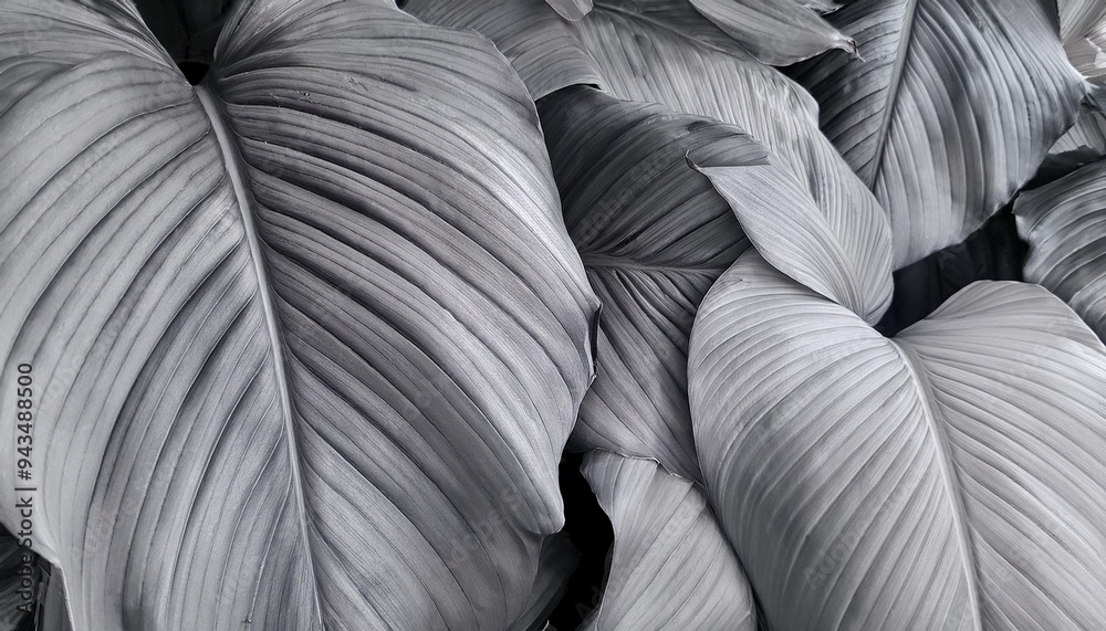 Obraz premium grey tropical leaves texture wallpaper