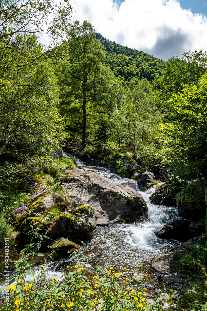 Vast mountain range in the Pyrenees under clear skies Vast mountain range in the Pyrenees under clear skies