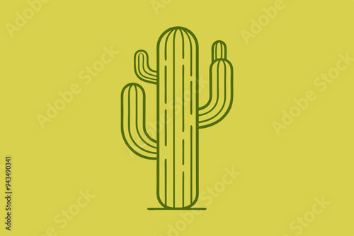 cactus saguaro vector illustration on a white background