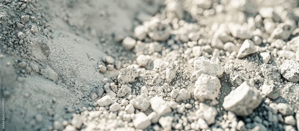 Close up shot featuring a blend of white gravel and soil with ample copy space image Close up shot featuring a blend of white gravel and soil with ample copy space image