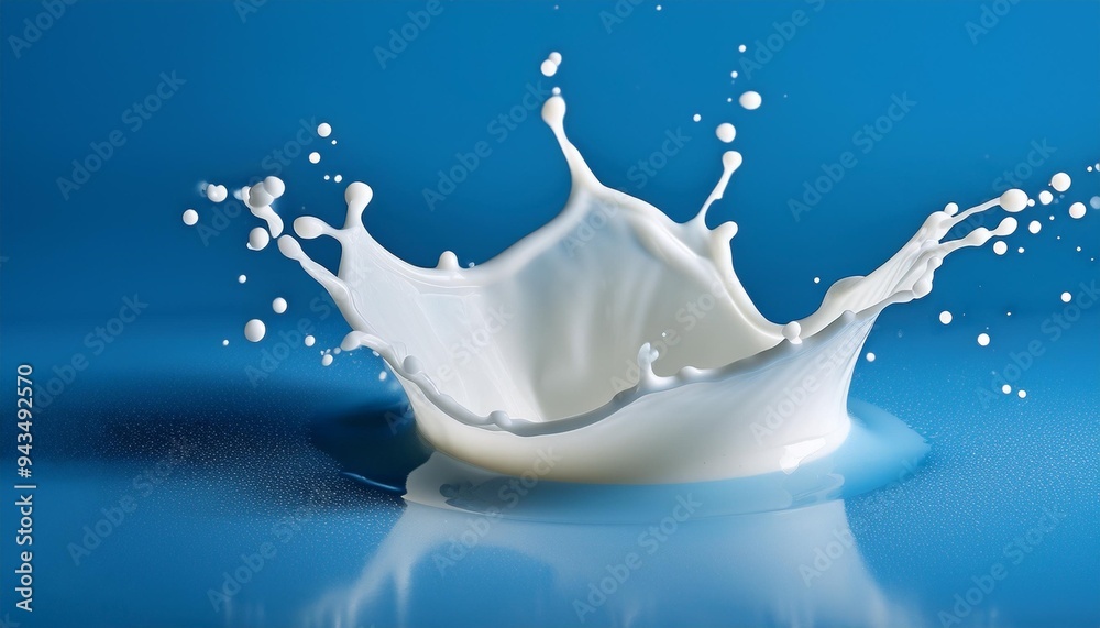 white liquid splashing on a blue surface white liquid splashing on a blue surface