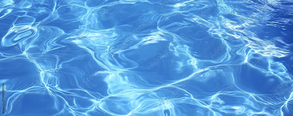 Abstract blue water ripples with sunlight reflections, creating a serene and tranquil mood. Abstract blue water ripples with sunlight reflections, creating a serene and tranquil mood.