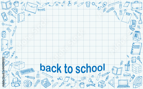 hand drawn background, back to school season.