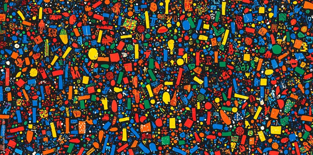 Abstract Colorful Pattern with Geometric Shapes