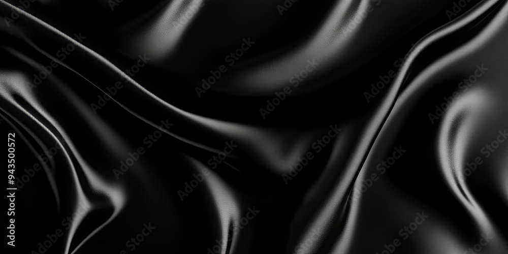 Obraz premium Abstract black silky fabric background.