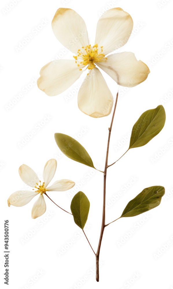 Naklejka premium PNG Real Pressed a Jasmine flower blossom plant.