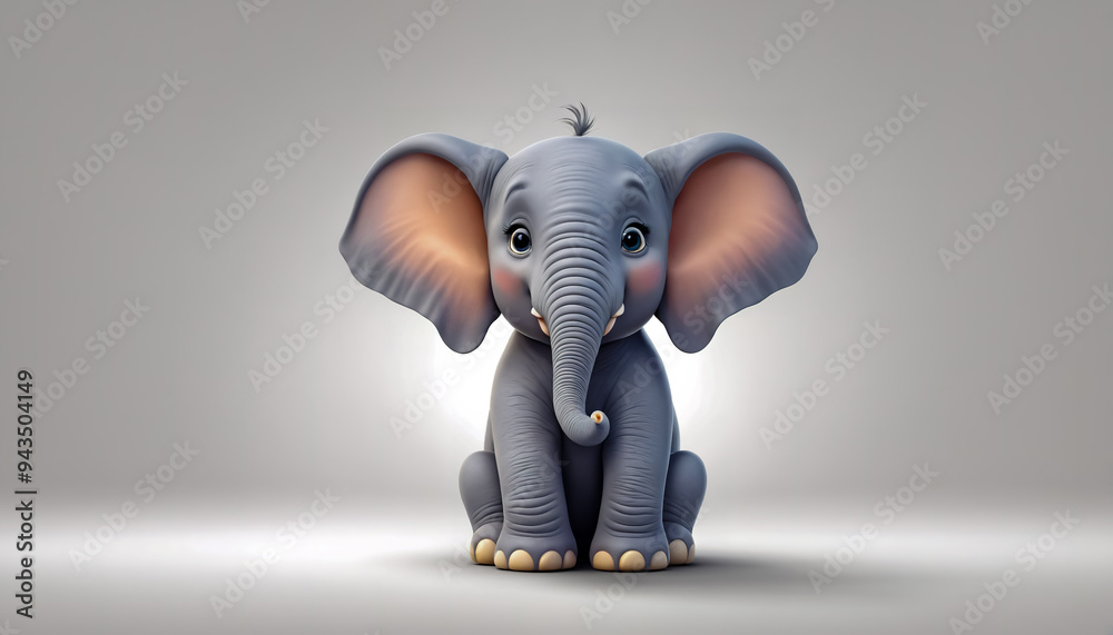 Cute cartoon elephant isolated on a white background. Cute cartoon elephant isolated on a white background.
