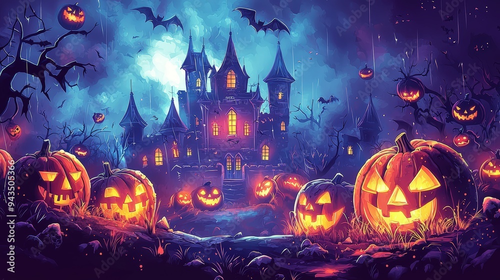 Spooky Halloween pumpkins Spooky Halloween pumpkins