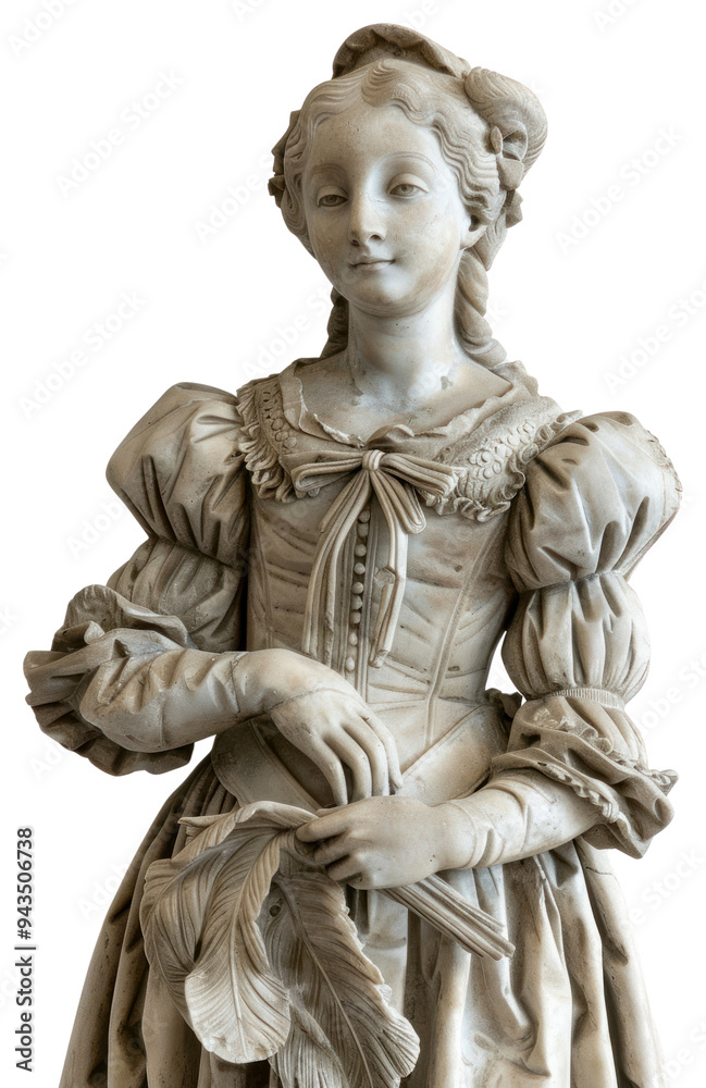 Obraz premium PNG Baroque Maid statue face sculpture clothing.