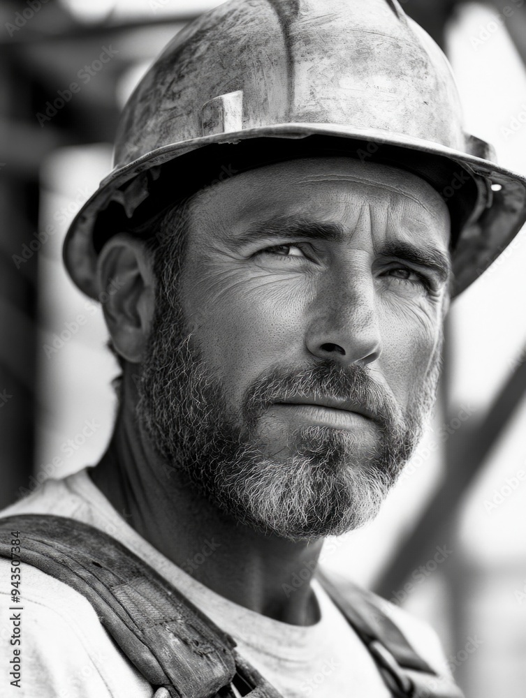 Construction Worker in Hard Hat Construction Worker in Hard Hat