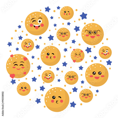 World smile day, vector cartoon illustration