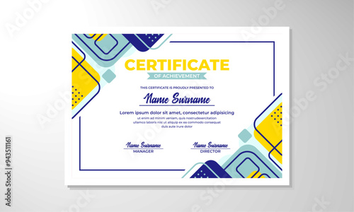 Modern flat certificate design template