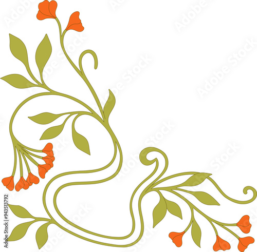 Art Nouveau floral element. Decorative element. Vector.