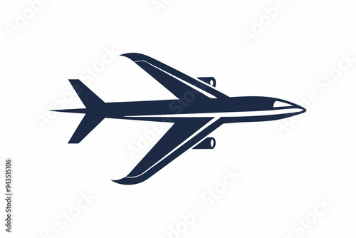 silhouette vector of plane flying for travel