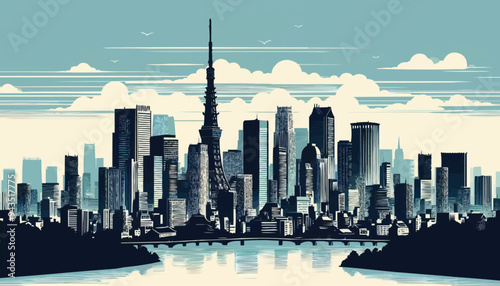 Shanghai China city skyline vector silhouette
