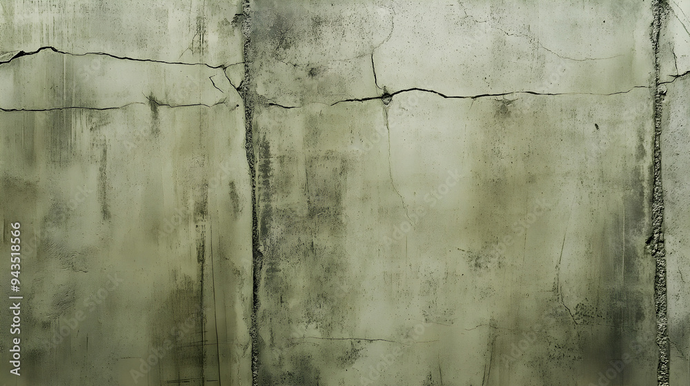 Obraz premium Khaki colored concrete wall features subtle cracks and texture, creating a minimalist and industrial backdrop