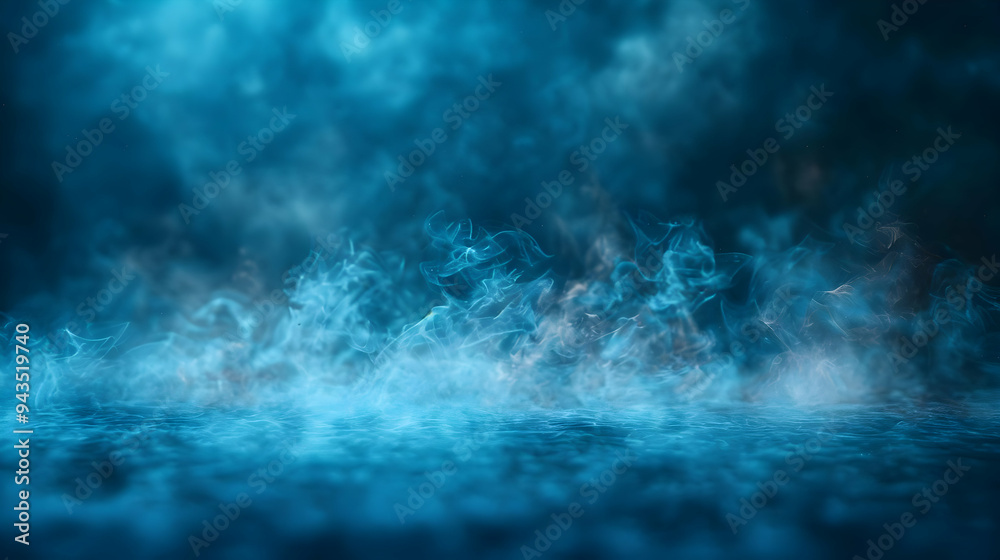 Abstract Blue Smoke Background with Hazy Atmosphere and Glowing Lights Abstract Blue Smoke Background with Hazy Atmosphere and Glowing Lights