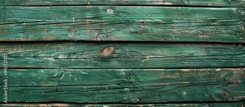 Wooden board in green color suitable as a backdrop for a copy space image