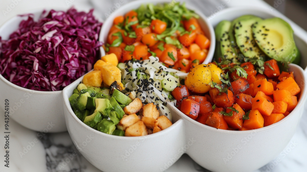 A colorful bowl of food with a variety of vegetables and fruits A colorful bowl of food with a variety of vegetables and fruits