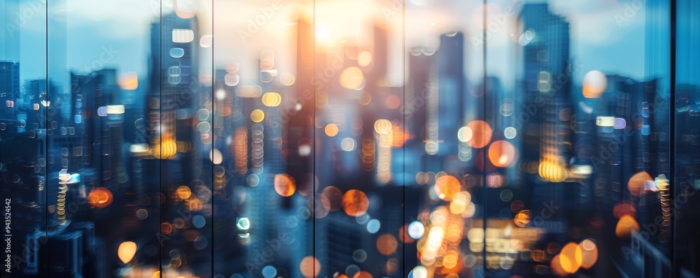 Blurred High-Rise Cityscape with Bokeh Lights Blurred High-Rise Cityscape with Bokeh Lights