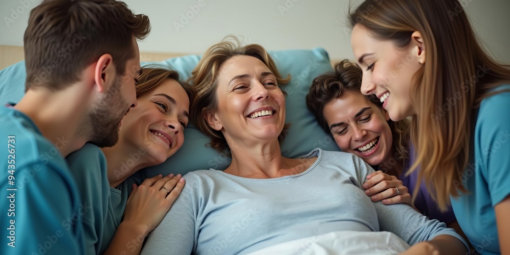 Multi-generational Family Bonding: Joyful Group Hug Expressing Love and Emotional Connection Multi-generational Family Bonding: Joyful Group Hug Expressing Love and Emotional Connection