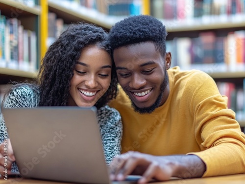 Modern Couple Studying Together