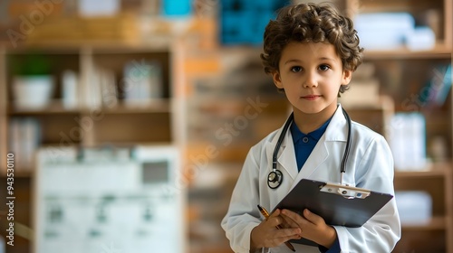 Young Boy Dressed as Doctor...