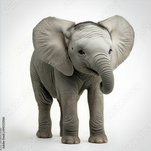 Baby Elephant White Background