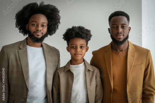 Black Family Standing On Wh...