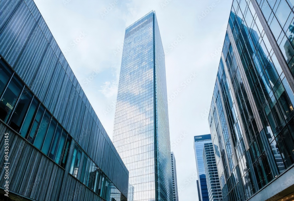 Office building glass and city skyline, ai Office building glass and city skyline, ai