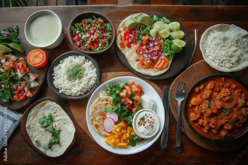 Dominican Food Served On A Table Dominican Food Served On A Table