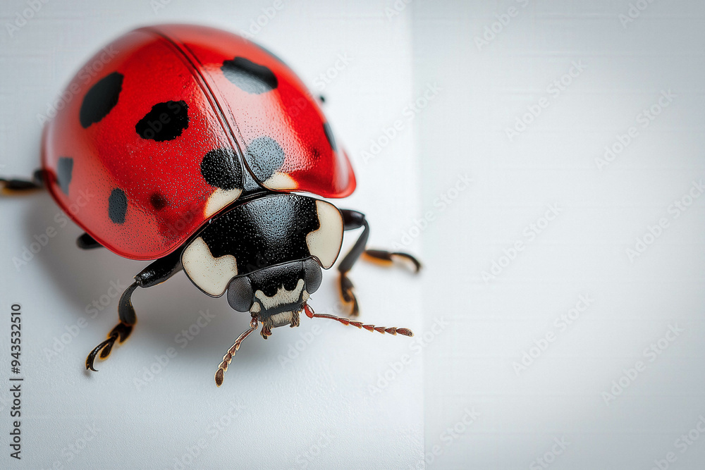 Fototapeta premium Lady Bug On White Background