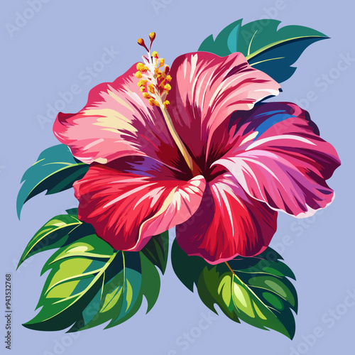 realistic watercolor hibiscus flower photo