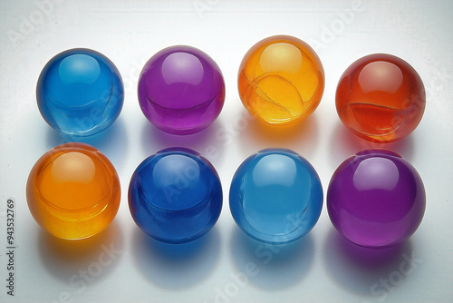 Marbles Balls On White Back...