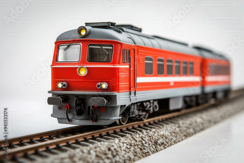 Passenger Train On White Background
