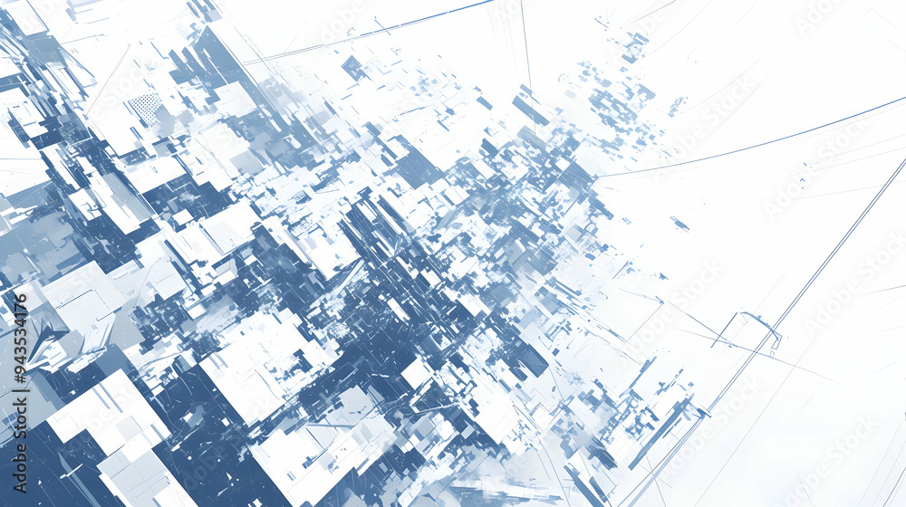 Abstract Geometric Background with Intersecting Lines and Shapes in Blue Hues Abstract Geometric Background with Intersecting Lines and Shapes in Blue Hues