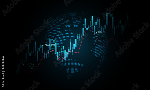 Global financial investment marketing business analysis graph background image