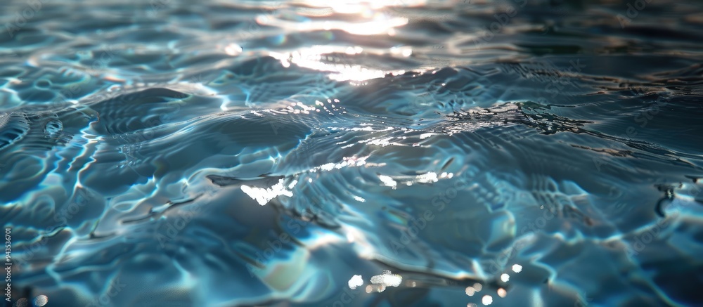 Obraz premium Swimming pool displaying a tranquil water surface with gentle ripples perfect for a serene copy space image