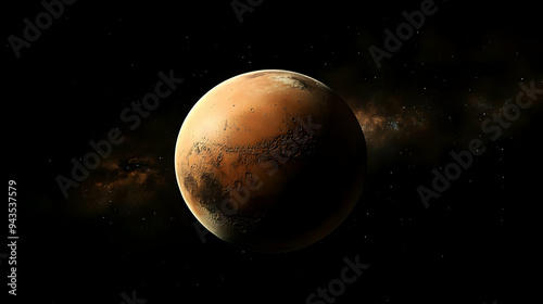 A close-up view of Mars, th...