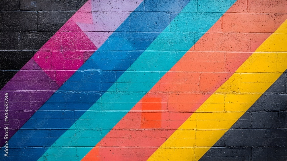 Fototapeta premium Colorful and Symbolic LGBTQ Pride Poster Displayed on Wall Promoting Acceptance Within the Community