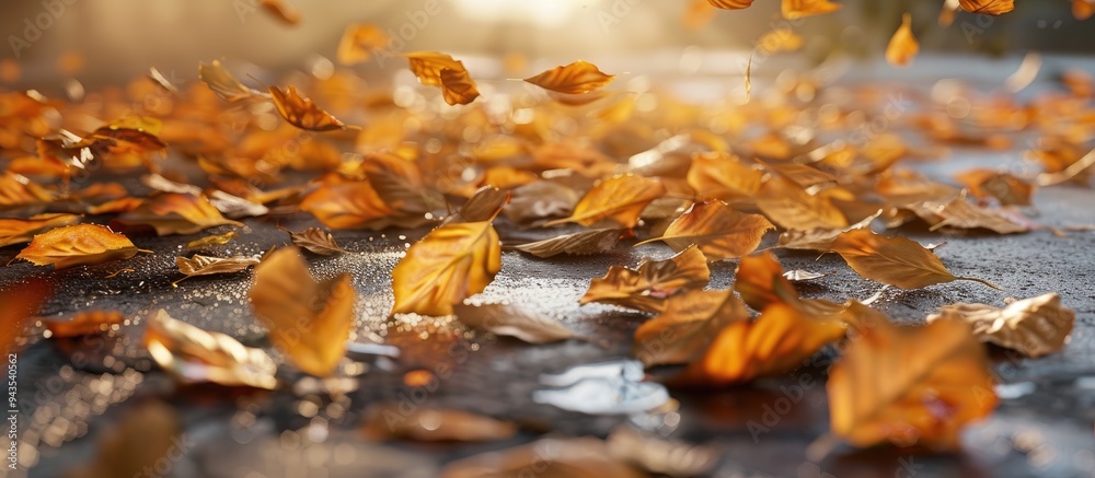 Many leaves scattered on the ground with ample copy space image Many leaves scattered on the ground with ample copy space image